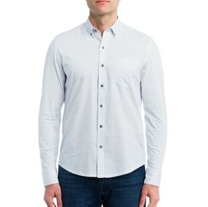 W.R.K. Men's Reworked Poplin and Knit Paneled Dot Shirt Small